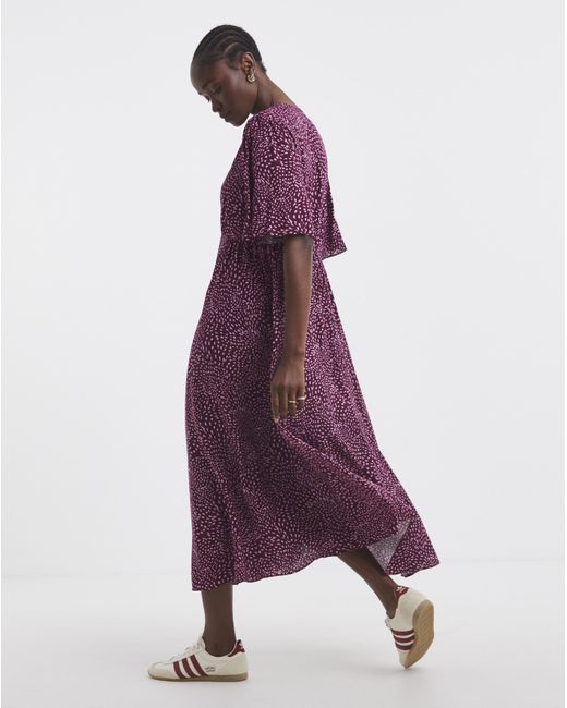 Simply Be Purple Spun Viscose Button Up Midi Dress