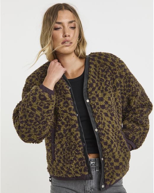 Vans Purple Suffolk Cheetah Check Pile Coat