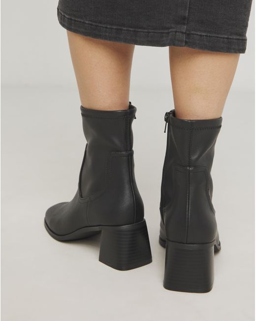 Simply Be Black Block Heel Stretch Ankle Boots Wide