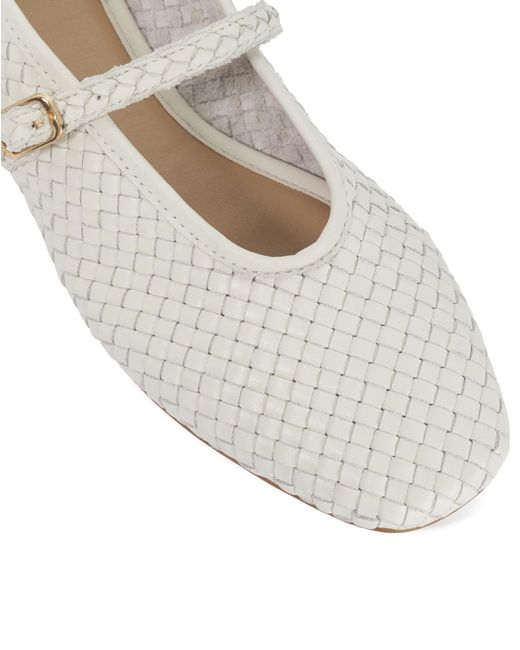 Dune White Woven Mary Janes Standard Fit