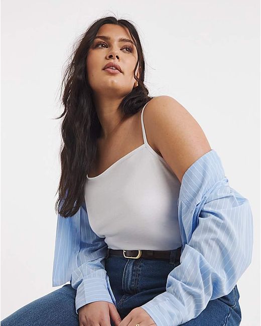 Simply Be Blue 3 Pack Square Neck Camis
