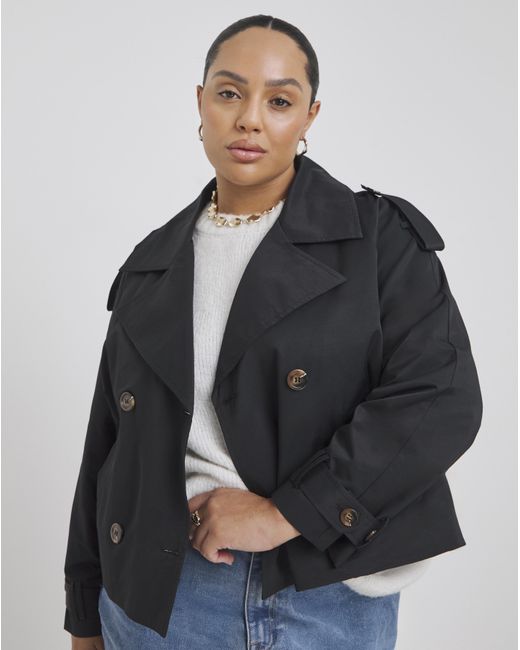 Simply Be Blue Cropped Trench