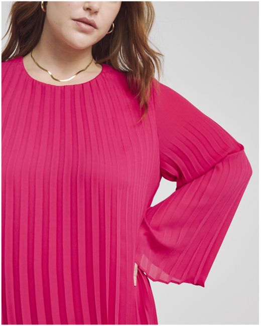 Joanna Hope Pink Pleated Swing Dress