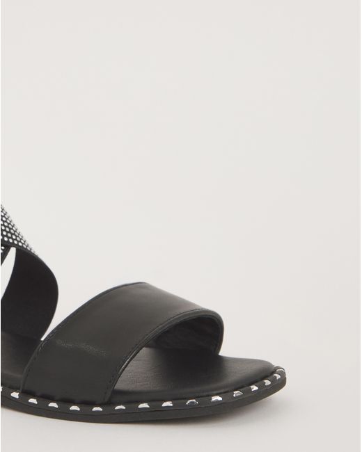 Simply Be Black Stretch Cross Upper Flat Sandal Ex Wide