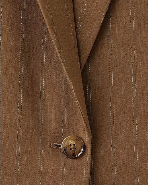 Mango Brown Striped Blazer