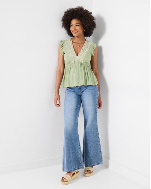 Joe Browns Green Francesca Embroidered Top
