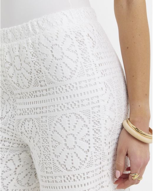 Pieces White Bonnie High Waist Jersey Trousers