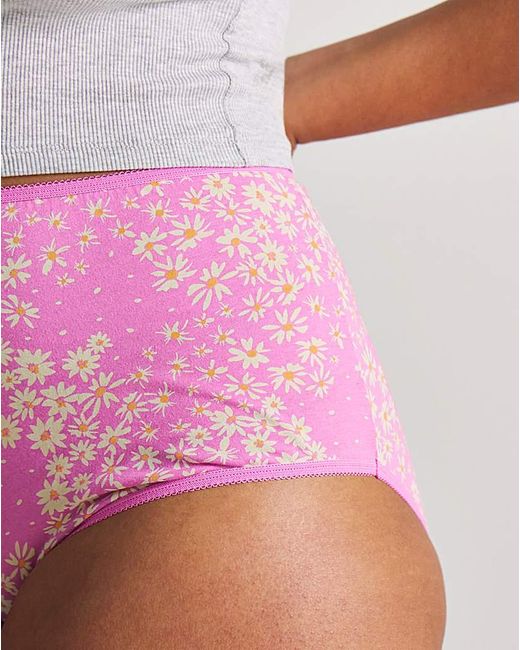 Pretty Secrets Pink 6 Pack Full Brief Knickers