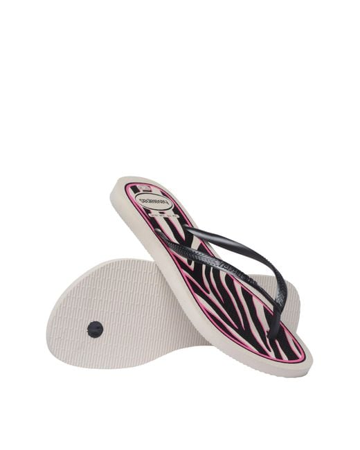 Havaianas White Slim Animal Sandals