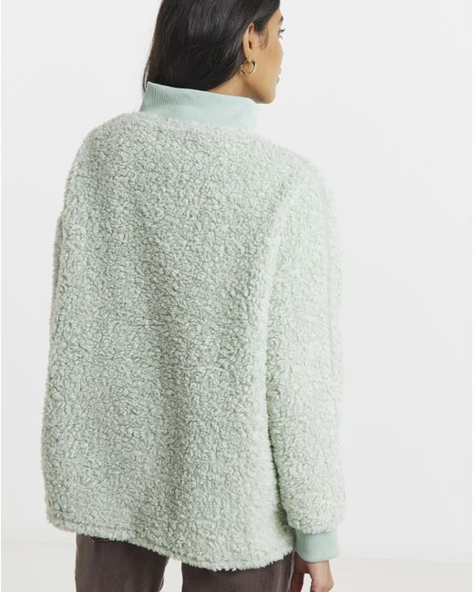 Simply Be Green Teddy Fleece Zip Sweatshirt