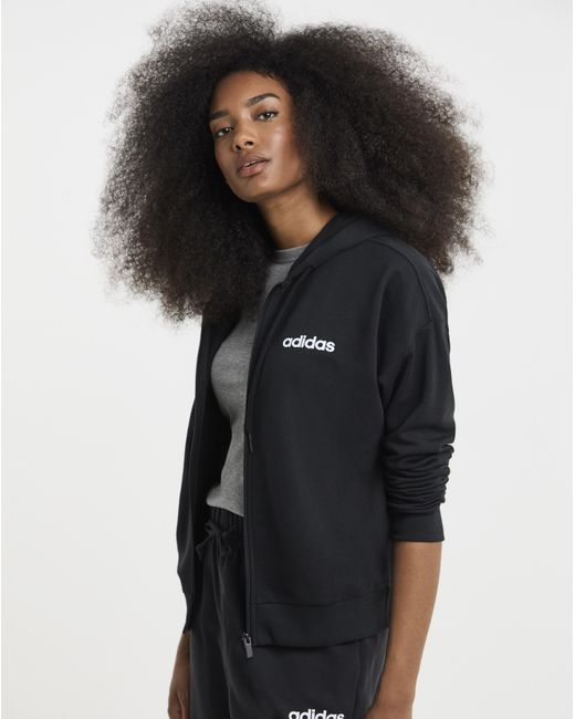 Adidas Black Linear French Terry Hoodie