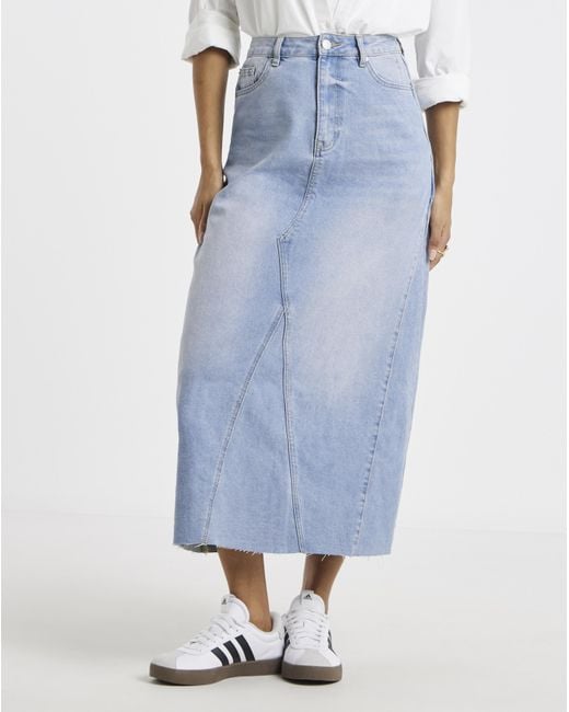 Simply Be Blue Denim Full Maxi Skirt