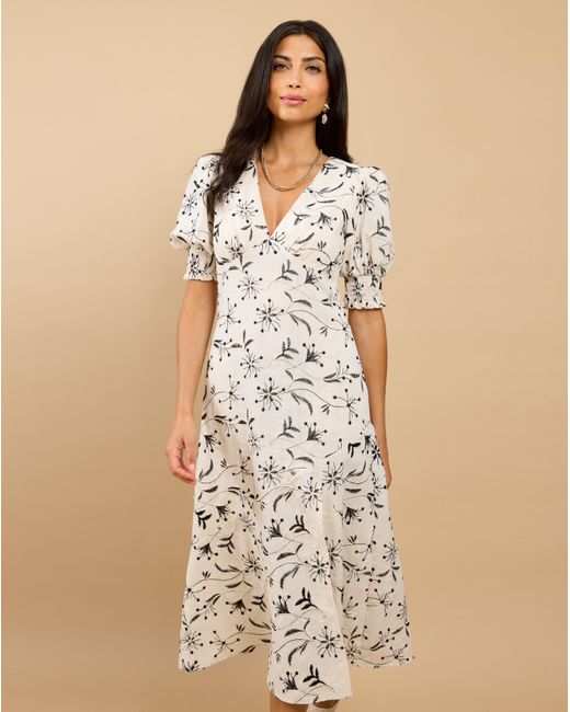 Little Mistress Natural Lm Embroidered Dress