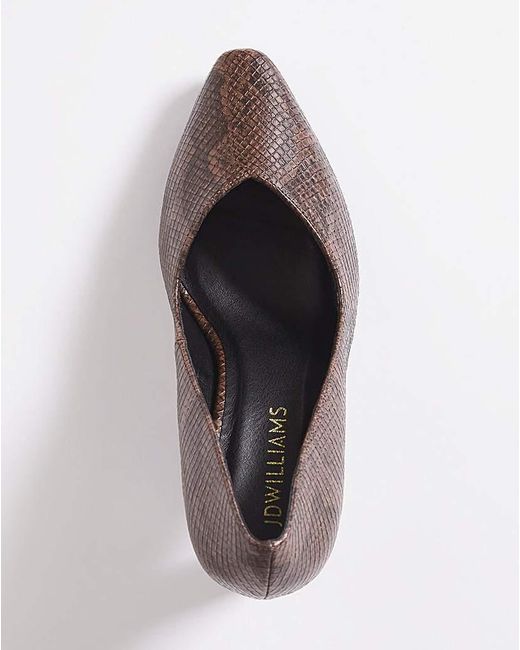 JD Williams White Heeled Court Shoe Eee Fit