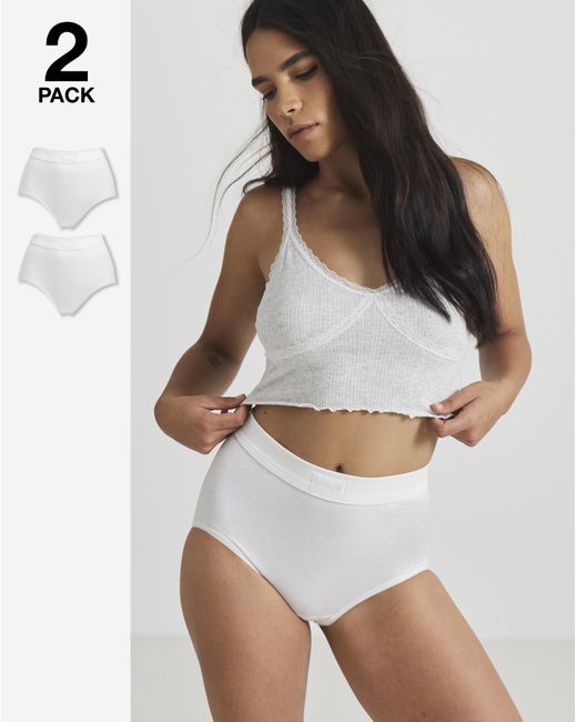 Sloggi White 2Pk Comfort Maxi Knicker