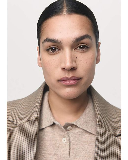 Mango Natural Check Blazer