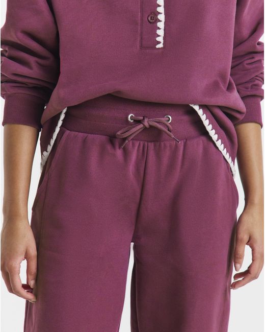 Simply Be Red Whipstitch Barrel Leg Jogger