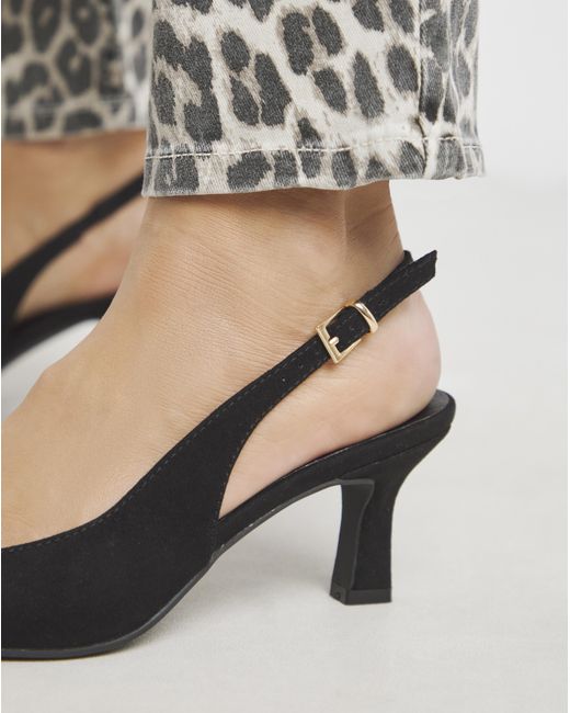 JD Williams Gray Pointed Toe Slingback Heels Ex Wide
