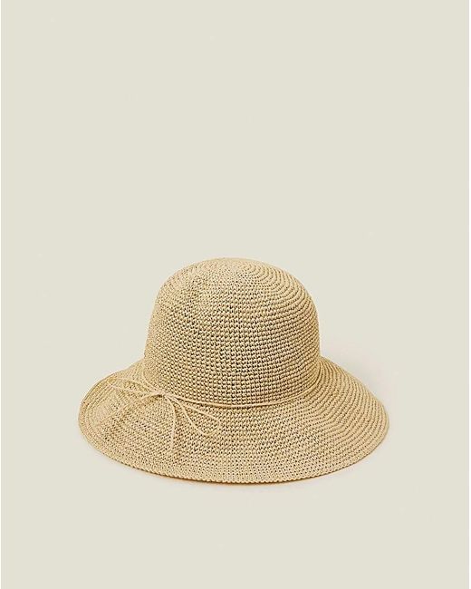 Accessorize Natural Straw Bucket Hat
