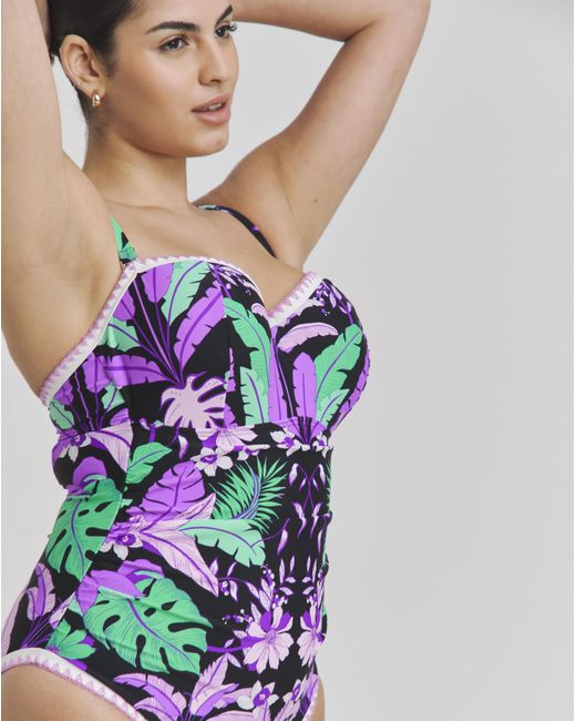 Figleaves Blue Frida Bandeau Swimsuit