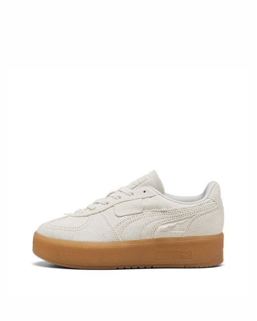 PUMA White Palermo Elevata Suede Trainers