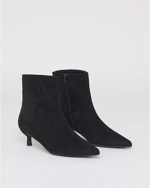 Simply Be Black Micro Heel Ankle Boot Extra Wide
