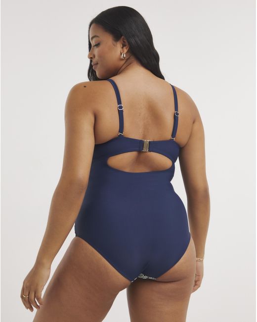 Joanna Hope Blue Underwired Bandeau Swimsuit