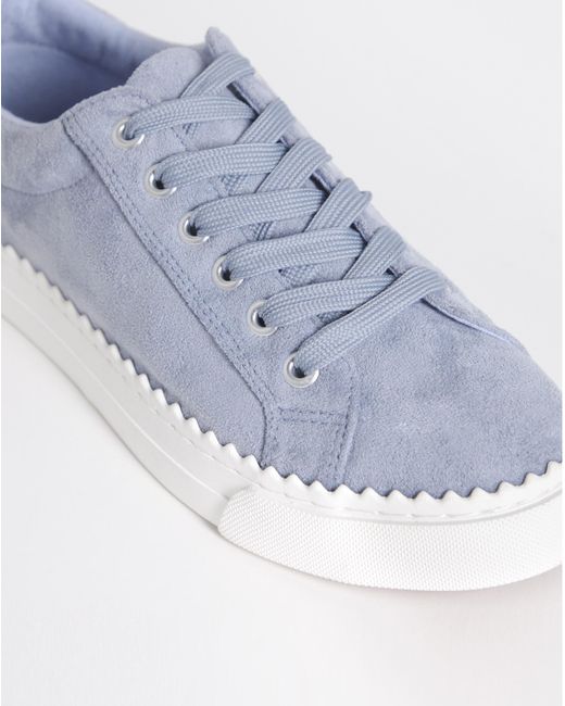 JD Williams Natural Scalloped Lace Up Trainer Ex Wide Fit