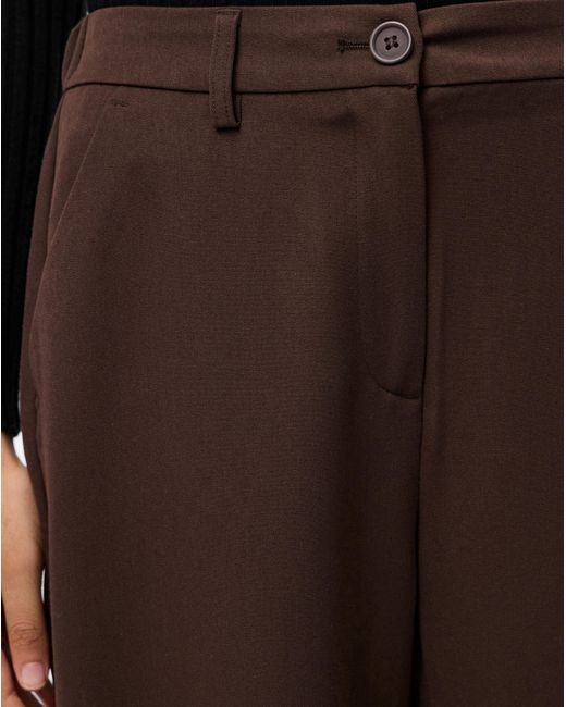 Pieces Brown Kamil High Waist Wide Trouser 30