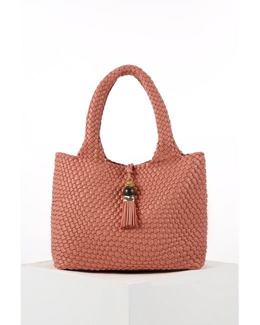 LUELLA GREY LONDON Pink Luella Saskia Large Woven Tote