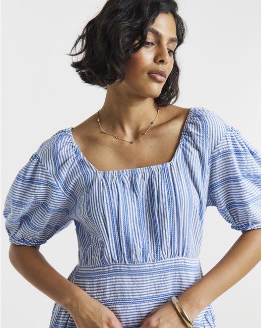 Native Youth Blue Ny Waist Gathered Midi