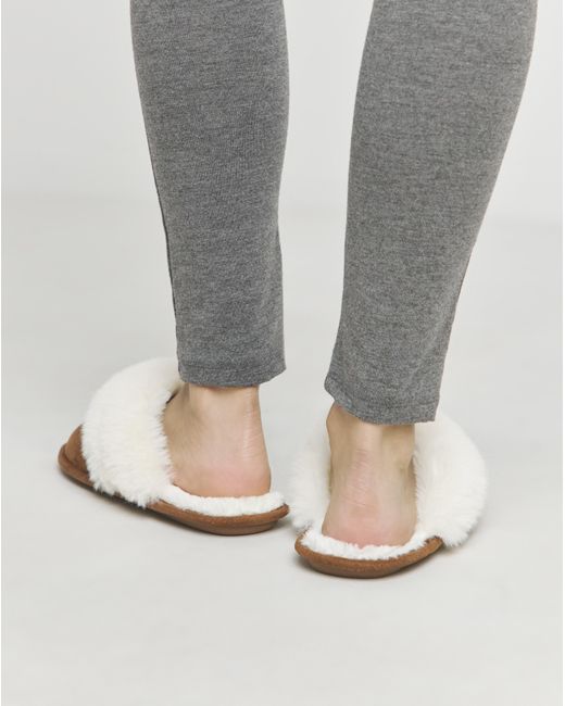 Simply Be Gray Closed Toe Mule Slippers Wide
