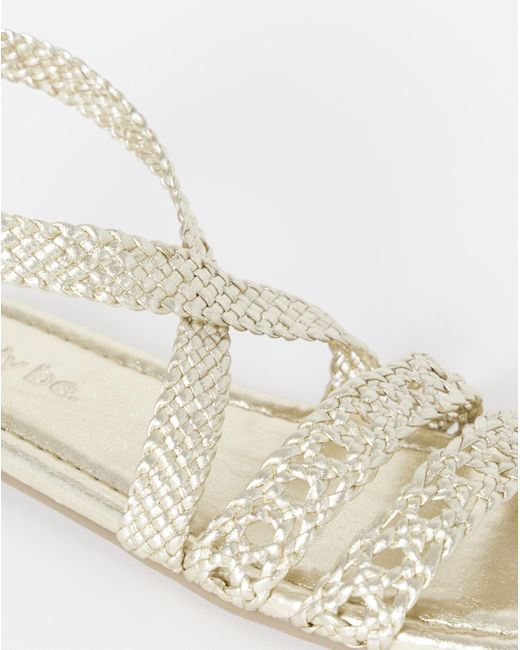 Simply Be Natural Woven Multi Strap Sandals Extra Wide Fit