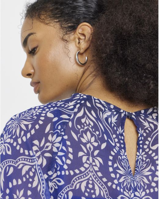 Joanna Hope Blue Ombre Print Blouse