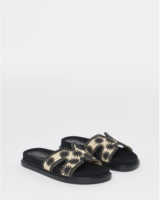 Simply Be Natural Embroidered Woven Sandals Wide