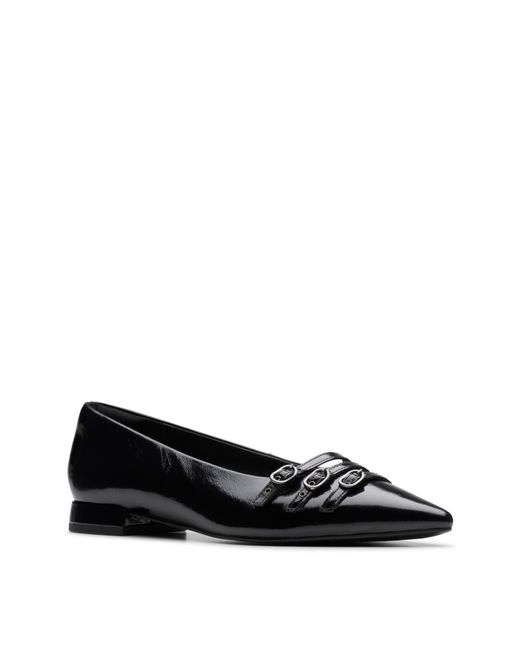Clarks White Sensa15 Leather Ballerina B Fit