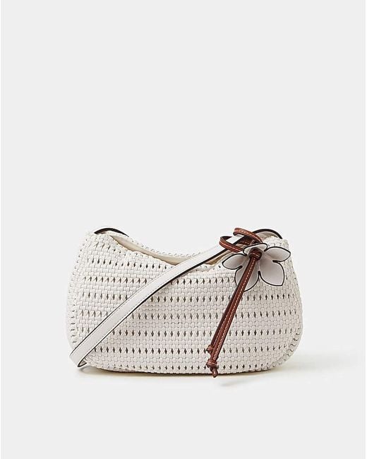 Accessorize Gray Woven Crossbody Bag