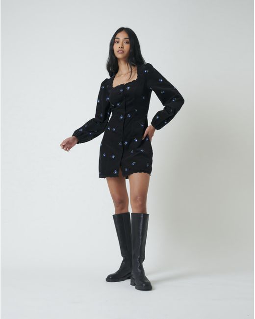 Nobody's Child Black Nc Memphis Cord Mini Dress