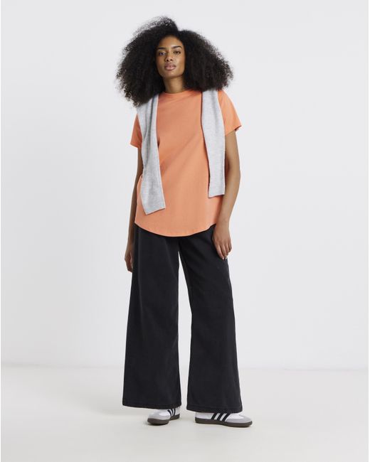 Simply Be Black 2 Pack Curved Hem Longline Tees