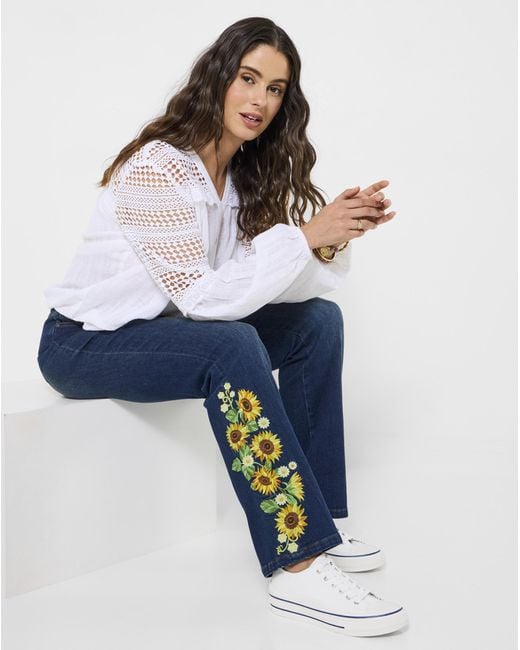 Joe Browns Blue Jb Sophia Sunflower Flared Jeans