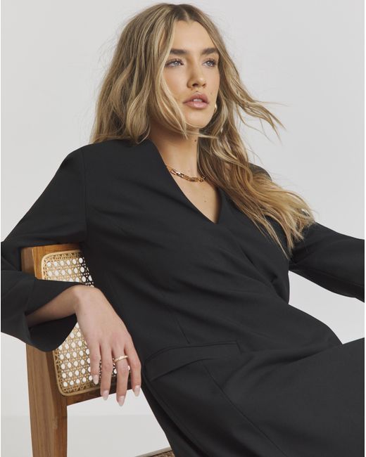 Simply Be Blue Tie Side Blazer Dress