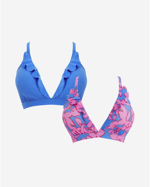 Simply Be Blue Value 2 Pack Bikini Tops