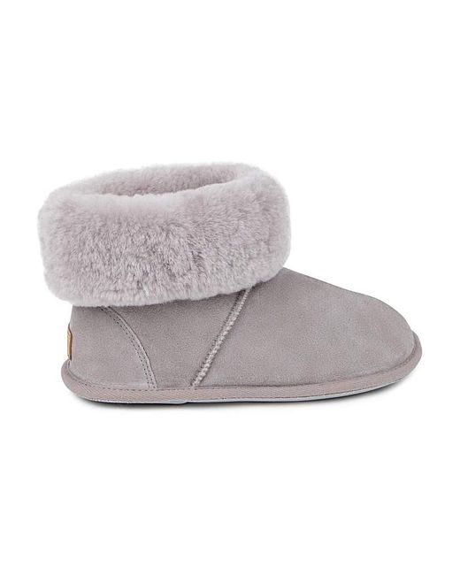 Just Sheepskin|Totes Gray Just Sheepskin Ladies Albery Slippers