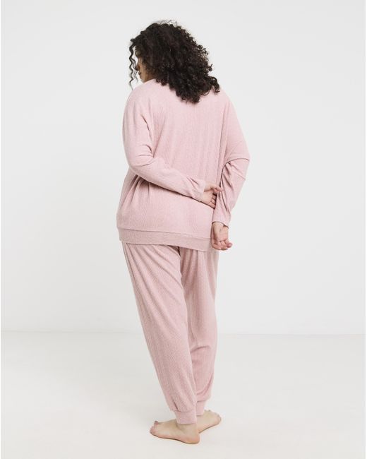 Pretty Secrets Pink Cable Knit Lounge Set