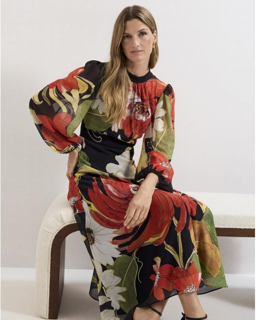Phase Eight Red Eve Floral Printed Dress
