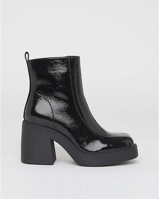 Simply Be Black Platform Ankle Boots Wide