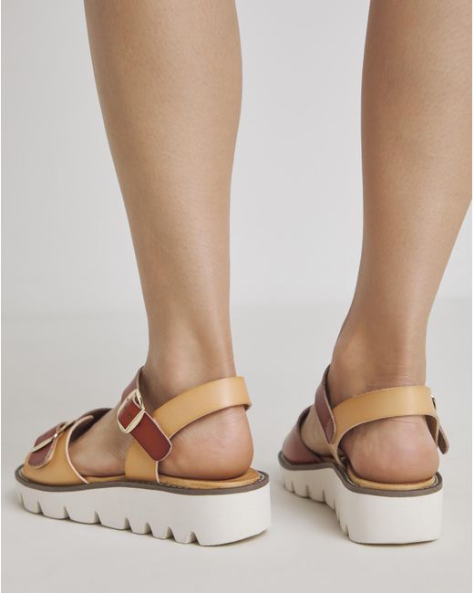 Heavenly Feet Brown Trudy Sandals Ex Wide Fit