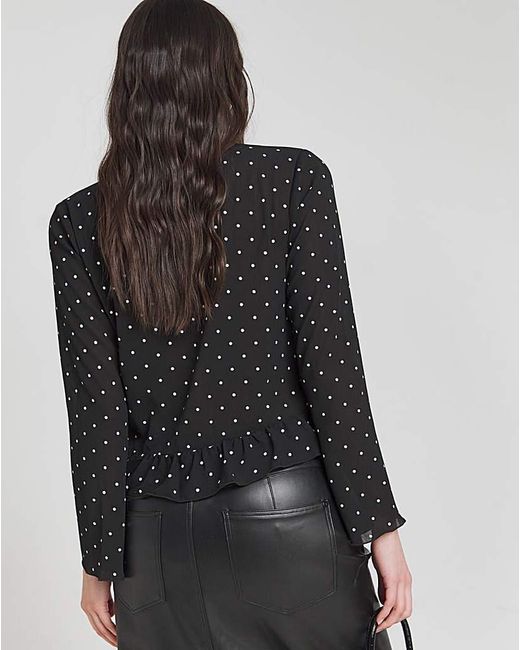 Simply Be Black Sheer Wrap Blouse