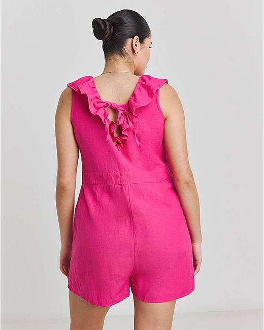 Figleaves Pink Miami Button Front Playsuit