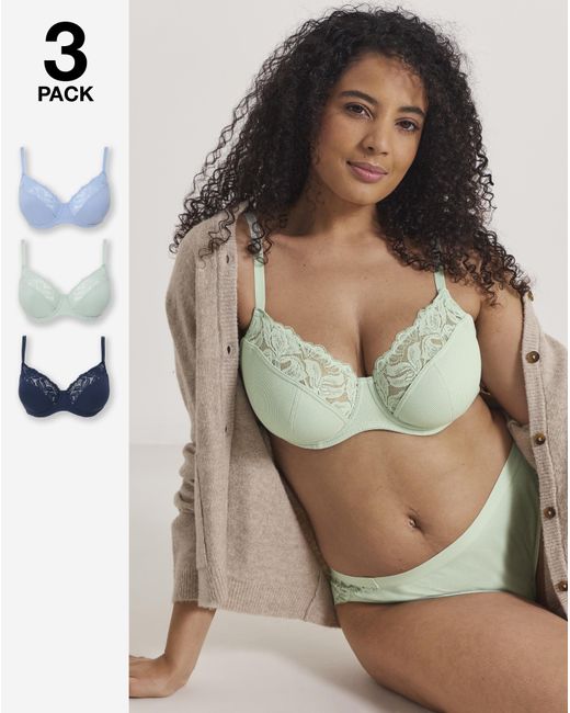 Pretty Secrets Multicolor 3 Pack Lace Full Cup Bras